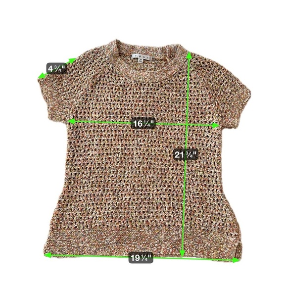 Cabi Multicolor Bouclé Knit Short Sleeve Summer Sweater Size M - Picture 14 of 14